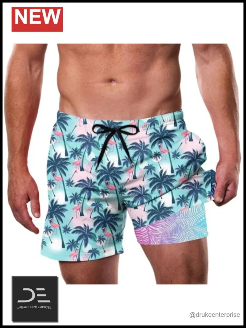 Men's Swim Trunks with Compression Liner Quick Dry 5.5